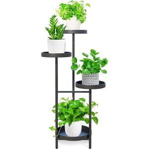 Tier Plant Stand Metal Indoor Outdoor Tall Corner Flower Pot Holder Planter Rack